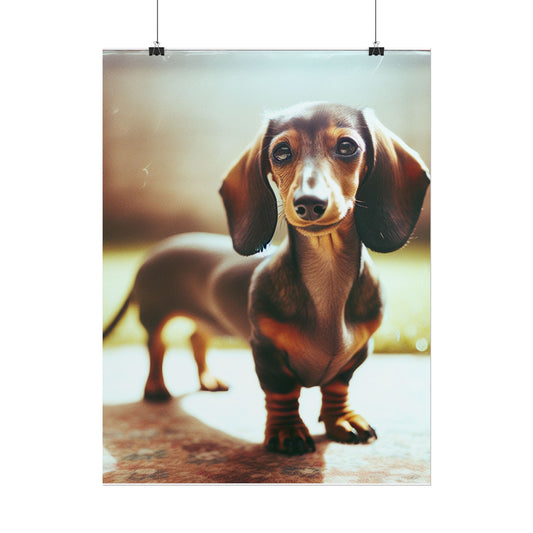 Adorable Dachshund Rolled Poster, Cute Home Decor, Dog Lover Gift, Vintage Pet Artwork, Animal Wall Art, Gift for Pet Owners