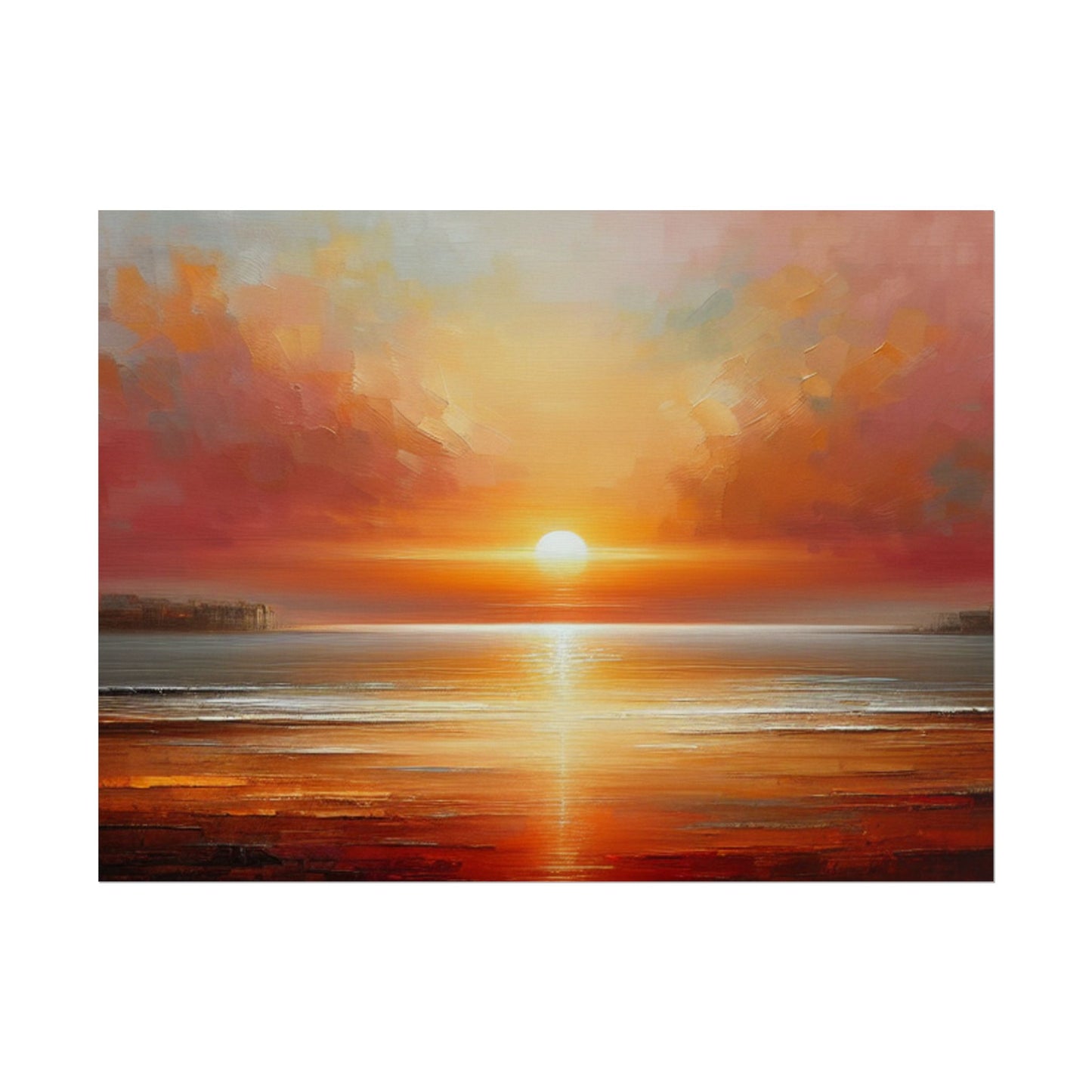 Vibrant Sunset Art Poster, Inspirational Wall Decor, Beach House Artwork, Bohemian Home, Perfect Gift for Art Lovers