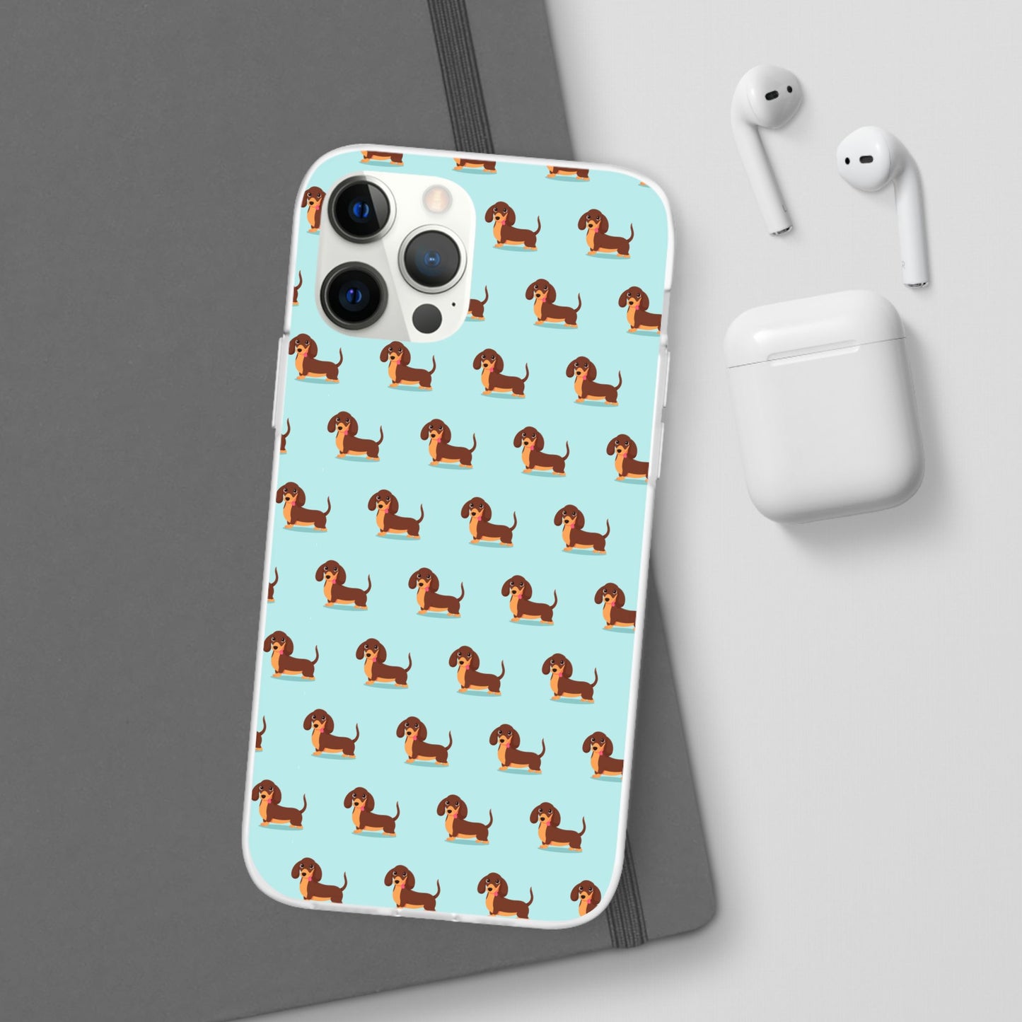 Cute Dachshund Flexi Case-Playful Dog Phone Protector, Pet Lover Gift, Fun Accessories for Dog Moms, Unique Cell Phone Covers, Birthday