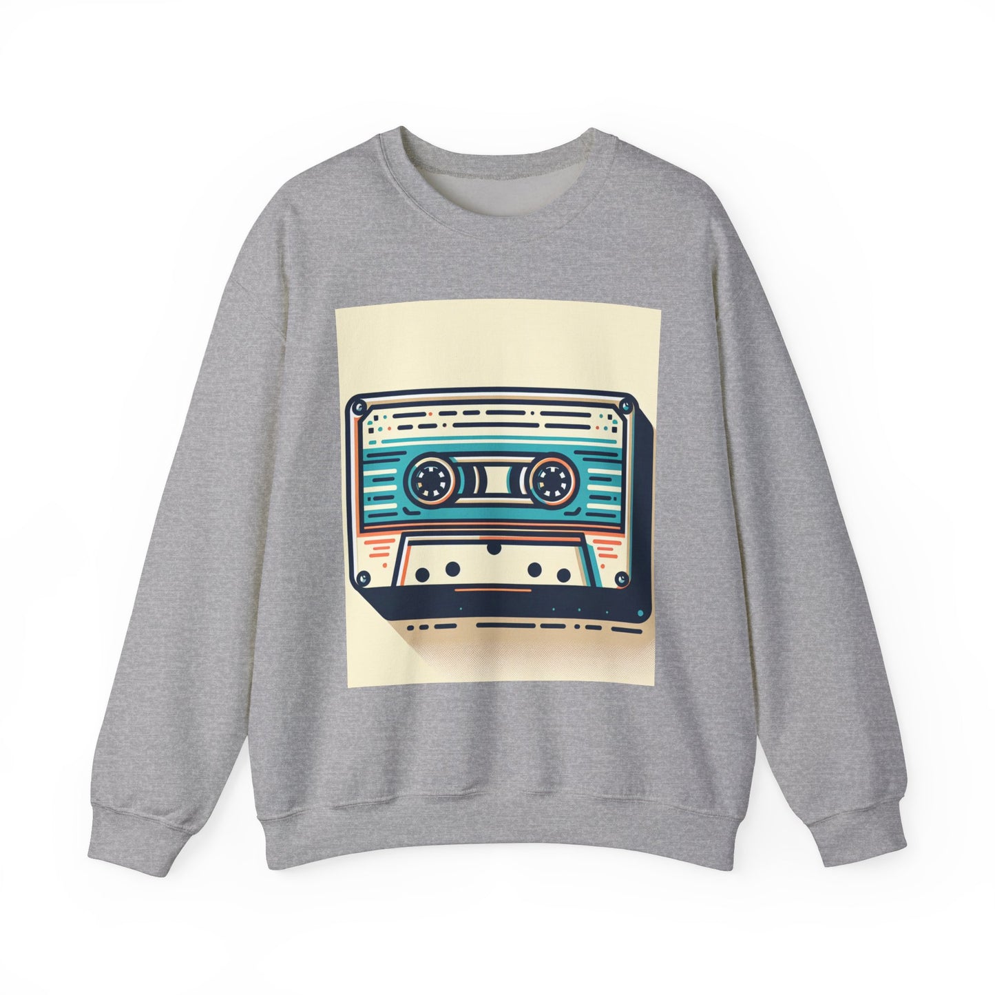 Retro Cassette Sweatshirt, Vintage Music Lover Gift, Unisex Crewneck, Cozy Casual Style, Perfect for Everyday Wear, Great for Music