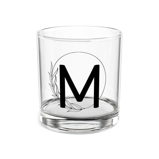 Personalized 10oz Rocks Glass with Leaf Design, Elegant Home Bar Gift, Custom Whiskey Glass, Perfect for Weddings, Birthdays, Anniversaries