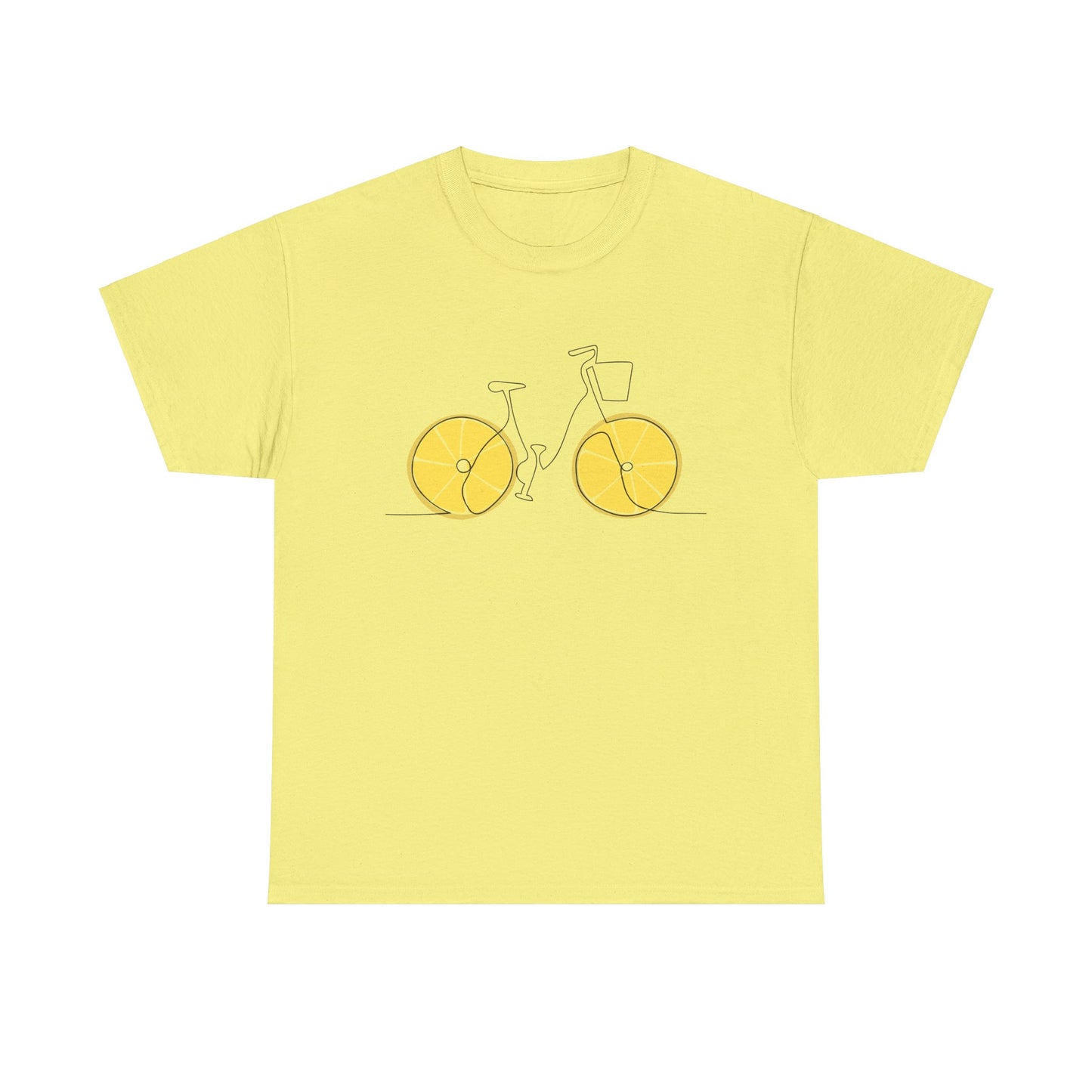 Bicycle and Lemons Tee | Sporty Unisex Heavy Cotton Tee, Fun Gift for him, Casual Wear, Bike Enthusiasts, Summer Style, Gift for her