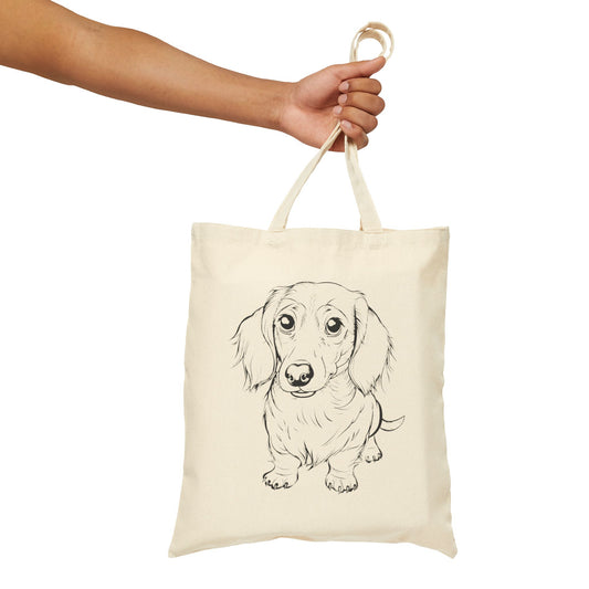 Adorable Dachshund Cotton Canvas Tote Bag - Perfect for Dog Lovers, Eco-Friendly Shopping, Pet Gifts, Beach Trips, and Everyday Use