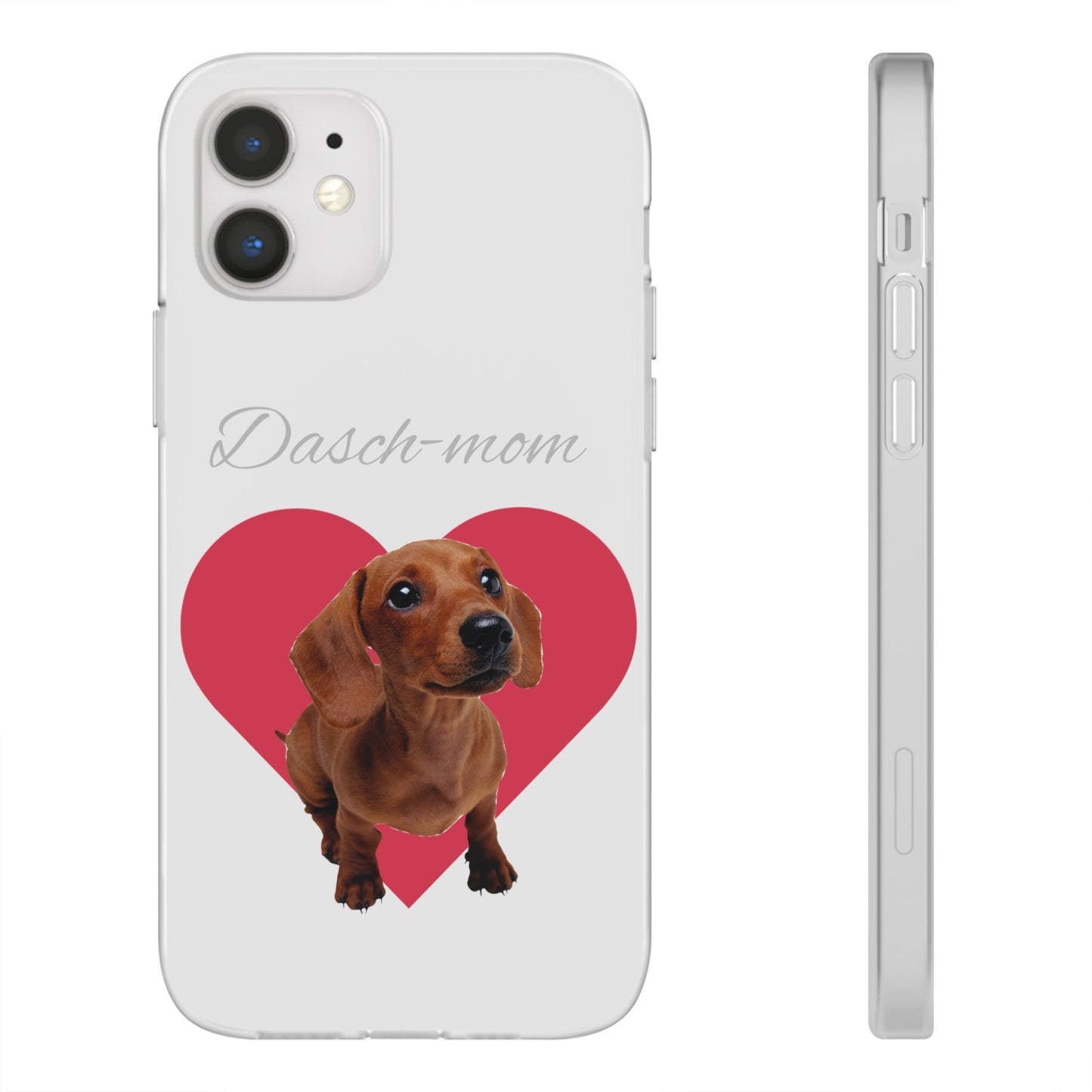 Dachshund Lover Flexi Case, Cute Dog Phone Case, Pet Mom Gift, Animal Lover Gift, Valentine's Day Phone Accessory