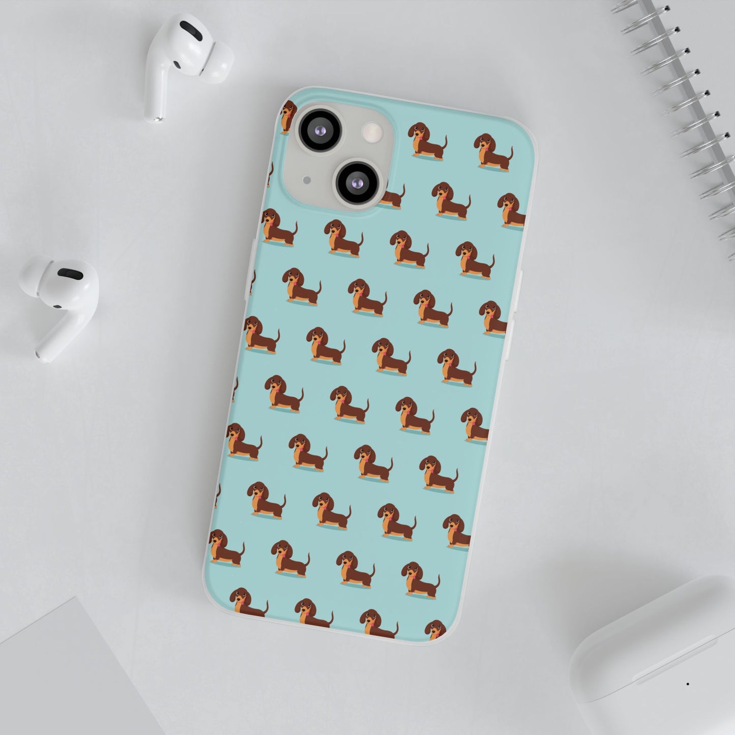 Cute Dachshund Flexi Case-Playful Dog Phone Protector, Pet Lover Gift, Fun Accessories for Dog Moms, Unique Cell Phone Covers, Birthday