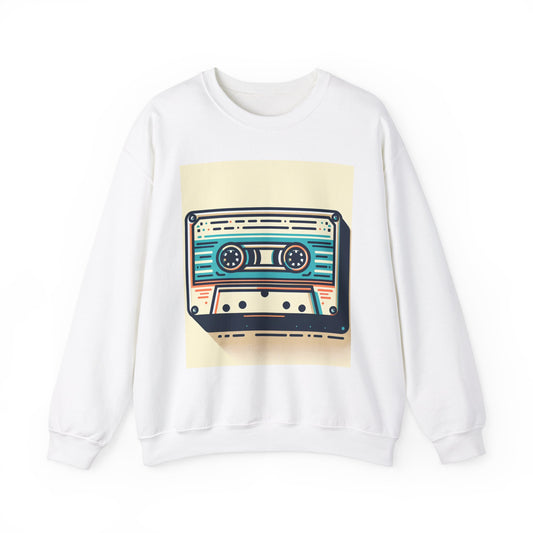 Retro Cassette Sweatshirt, Vintage Music Lover Gift, Unisex Crewneck, Cozy Casual Style, Perfect for Everyday Wear, Great for Music