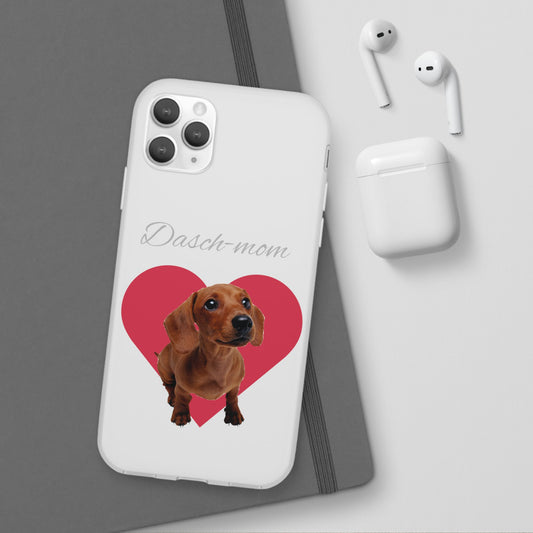 Dachshund Lover Flexi Case, Cute Dog Phone Case, Pet Mom Gift, Animal Lover Gift, Valentine's Day Phone Accessory