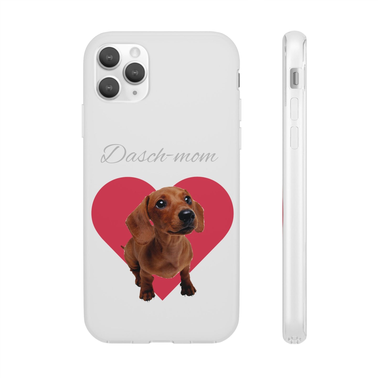 Dachshund Lover Flexi Case, Cute Dog Phone Case, Pet Mom Gift, Animal Lover Gift, Valentine's Day Phone Accessory