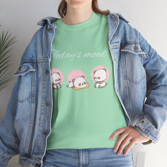 Cute Mood Animal Tee, Fun Graphic T-Shirt, Funny Quote Shirt, Casual Daily Wear, Gift for Friends, Cute Aesthetic Apparel