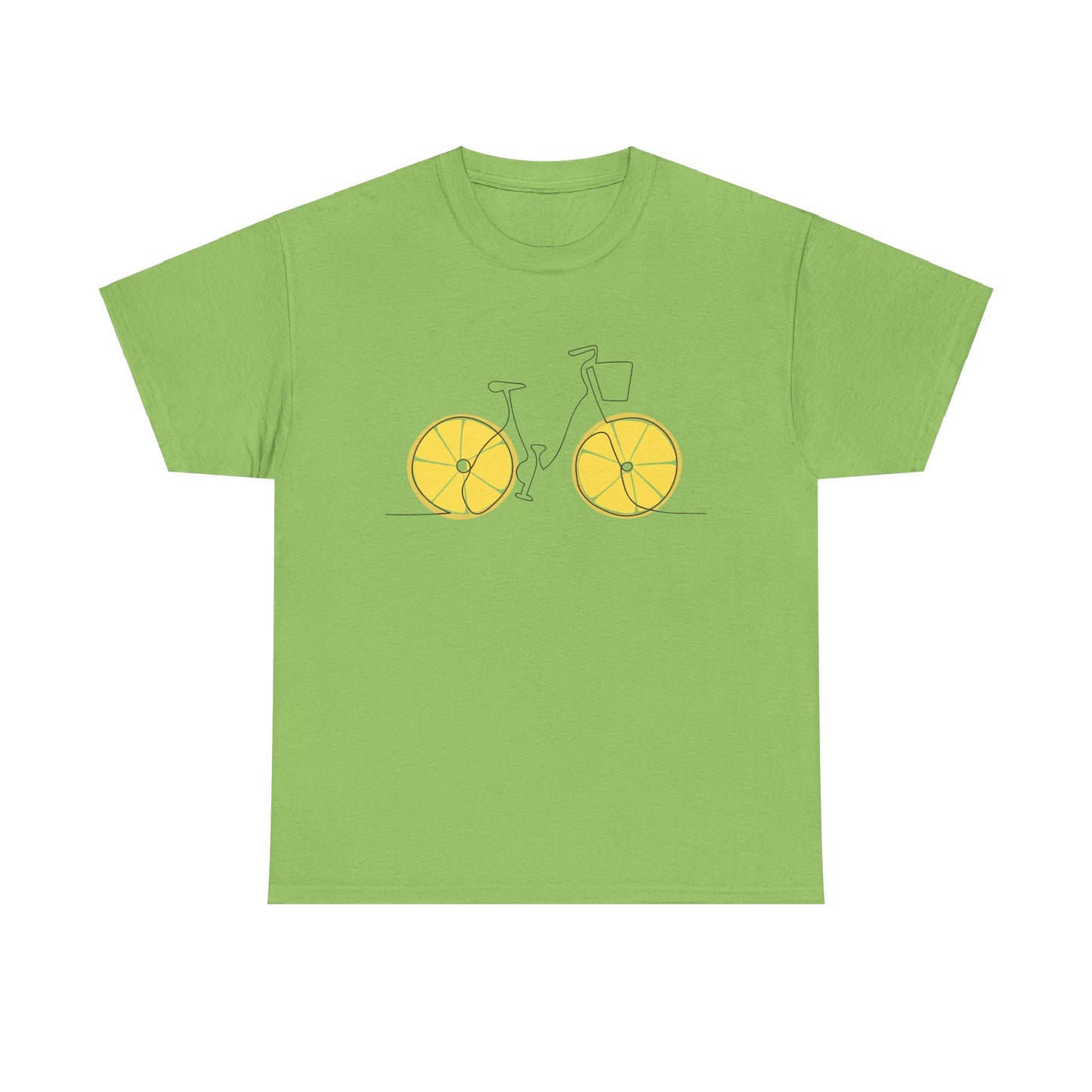 Bicycle and Lemons Tee | Sporty Unisex Heavy Cotton Tee, Fun Gift for him, Casual Wear, Bike Enthusiasts, Summer Style, Gift for her