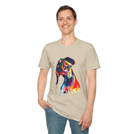 Vibrant Dog Lover T-Shirt, Colorful Pet Owner Gift, Fun Fashion for Dog Lovers, Animal Art Tee, Perfect for Birthdays, Dachshund shirt