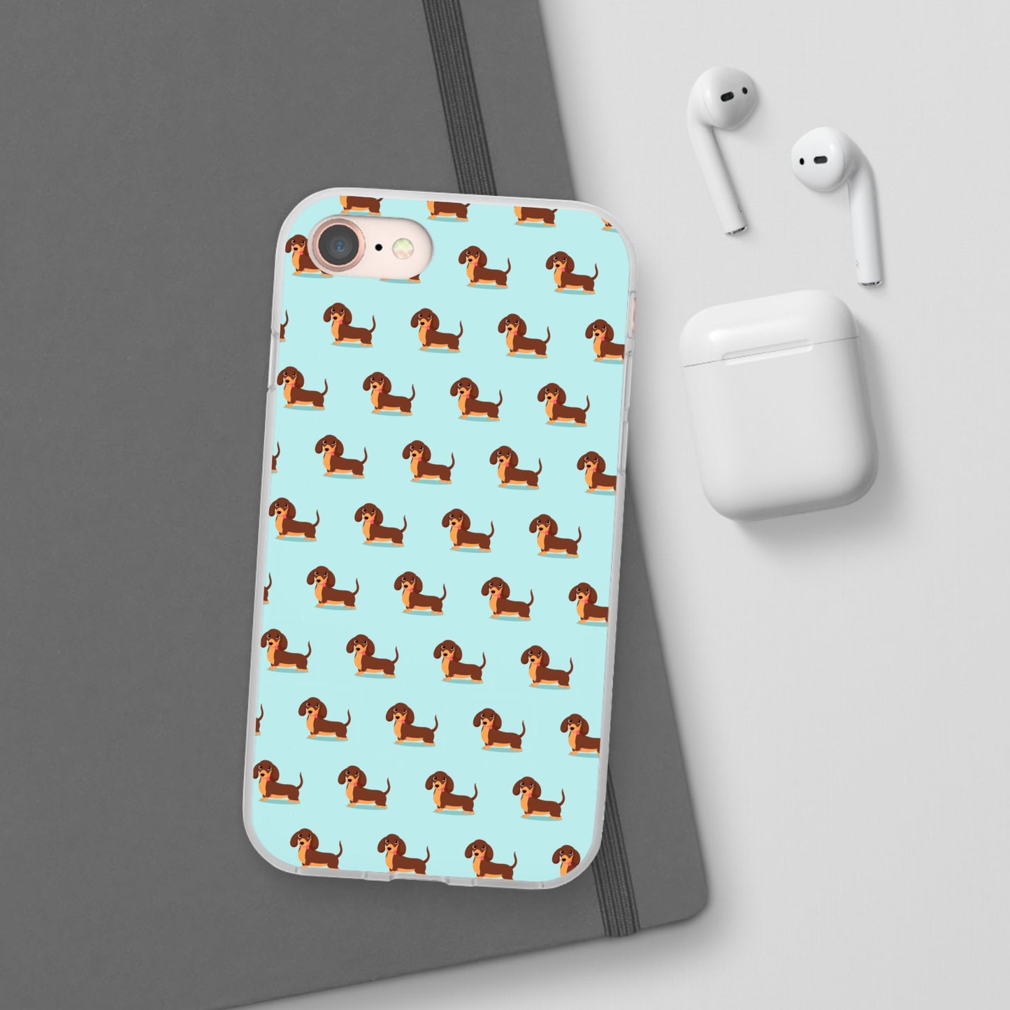 Cute Dachshund Flexi Case-Playful Dog Phone Protector, Pet Lover Gift, Fun Accessories for Dog Moms, Unique Cell Phone Covers, Birthday