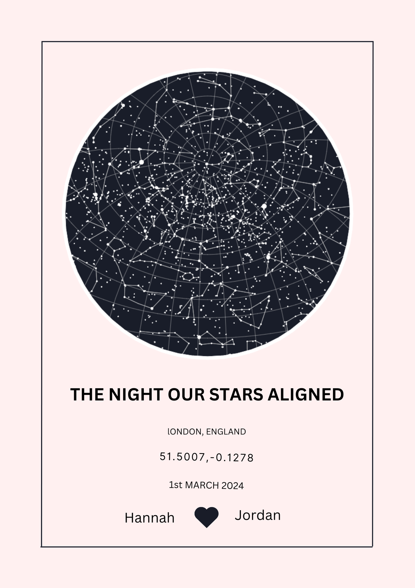 Personalized Star Map Poster, Celestial Decor, Anniversary Gift, Custom Wall Art, Unique Home Decor, Gift for Couples