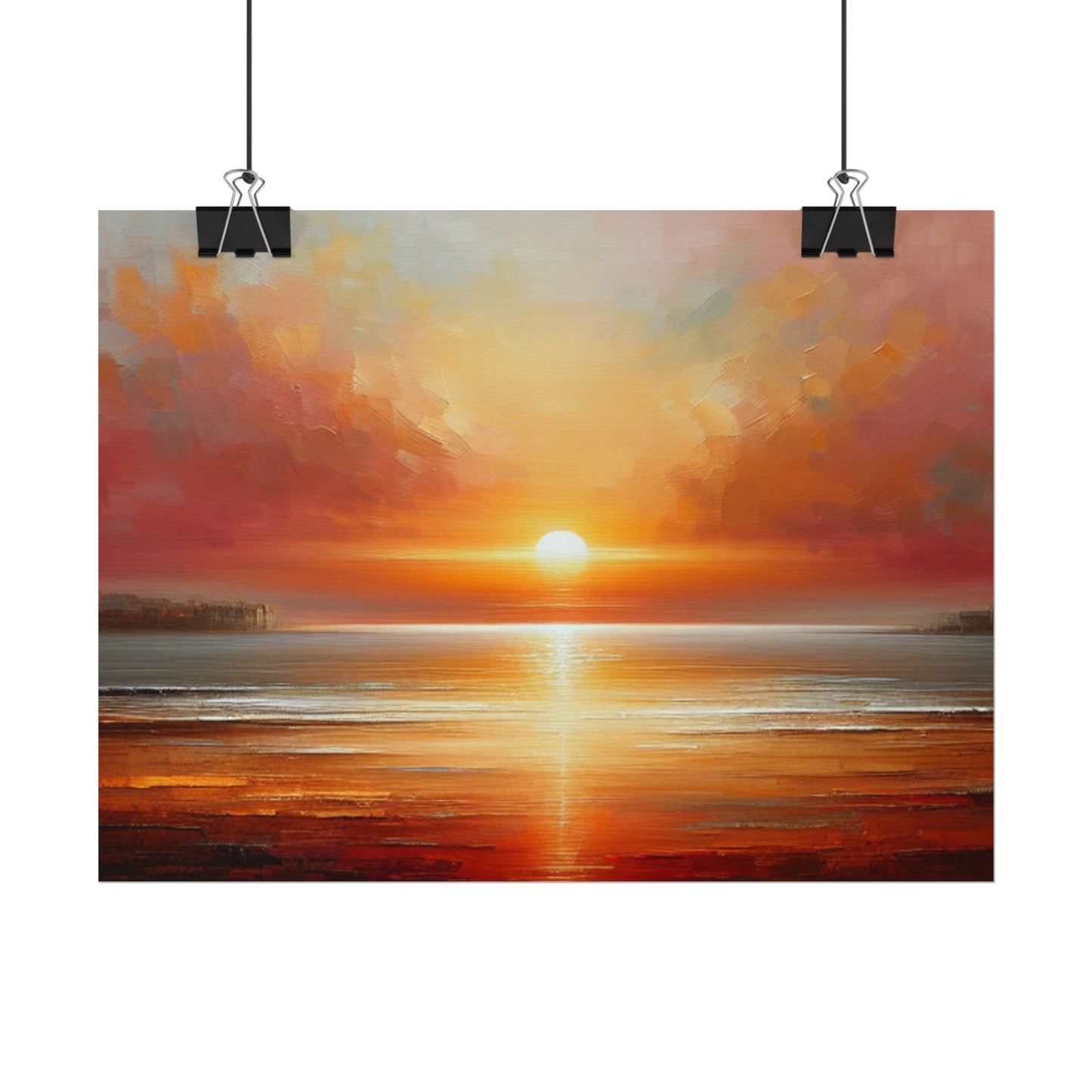 Vibrant Sunset Art Poster, Inspirational Wall Decor, Beach House Artwork, Bohemian Home, Perfect Gift for Art Lovers