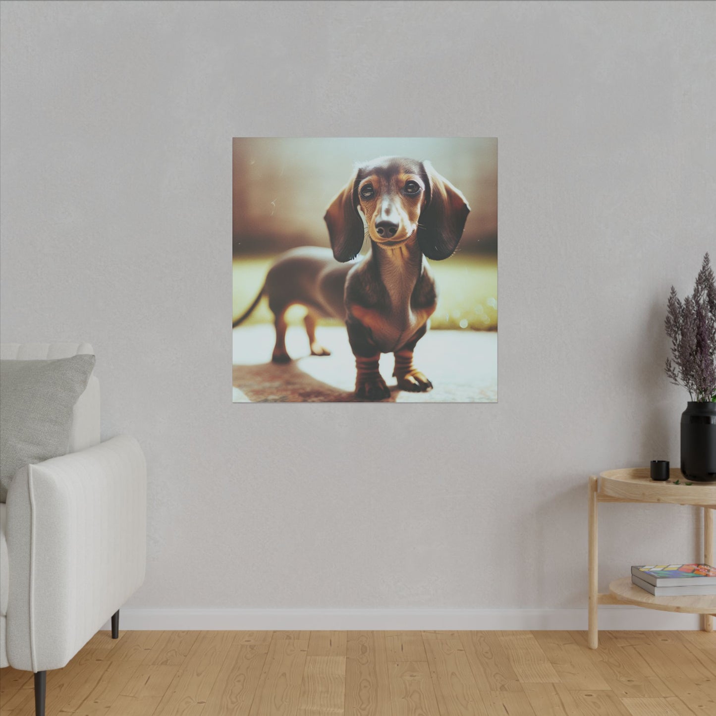 Dachshund Wall Art Canvas, Cute Dog Print, Pet Lover Gift, Home Decor, Animal Artwork, Unique Dog Portrait