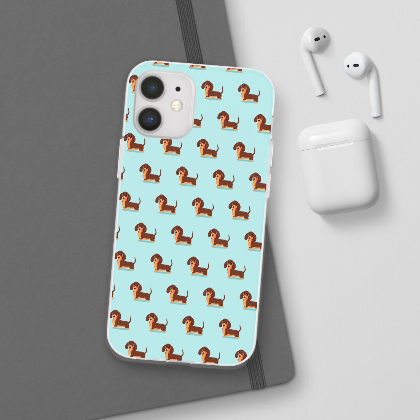 Cute Dachshund Flexi Case-Playful Dog Phone Protector, Pet Lover Gift, Fun Accessories for Dog Moms, Unique Cell Phone Covers, Birthday