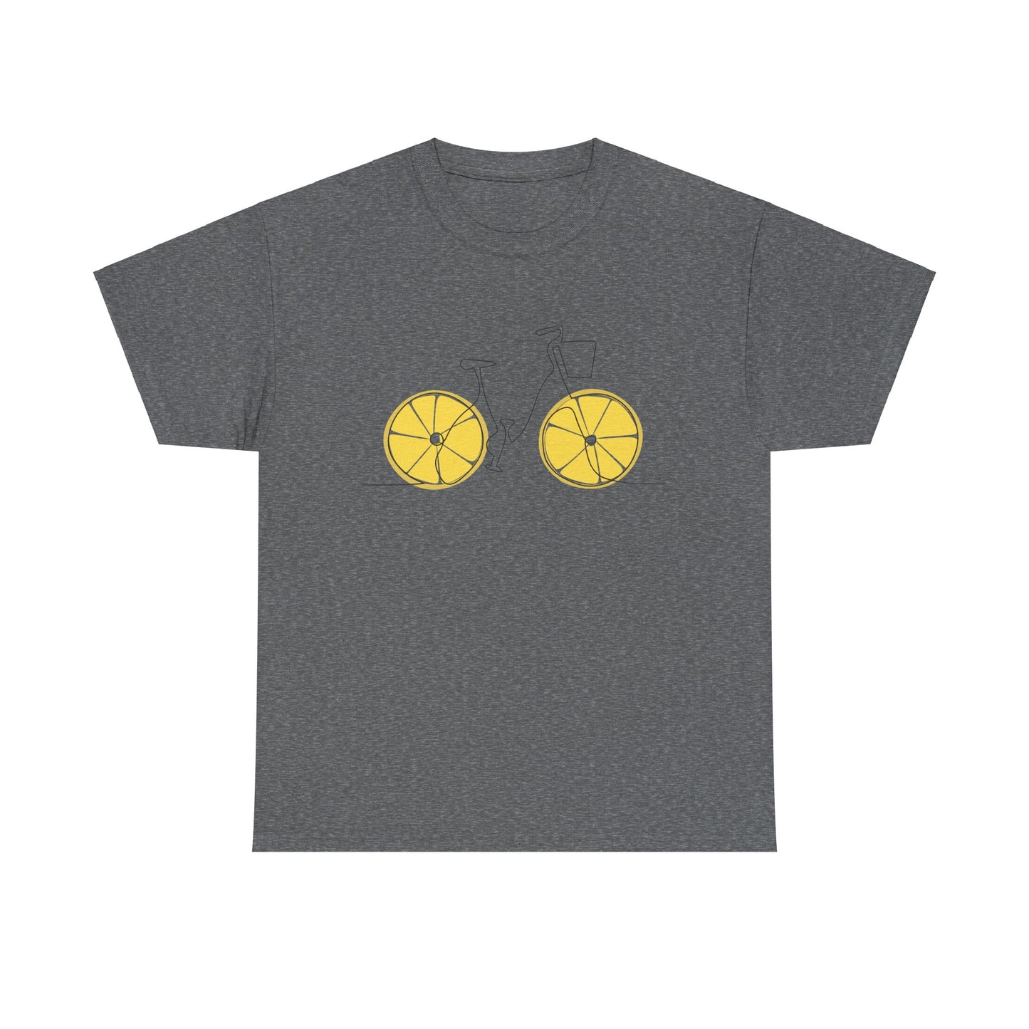 Bicycle and Lemons Tee | Sporty Unisex Heavy Cotton Tee, Fun Gift for him, Casual Wear, Bike Enthusiasts, Summer Style, Gift for her