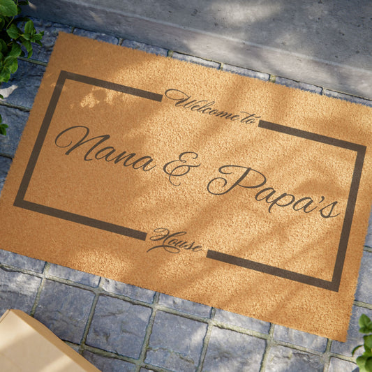 Grandparents Welcome Door Mat - Personalized Doormat - Grandparent Gifts - Custom Coir Mat - Home Decor - Nana Papa Doormat - Housewarming