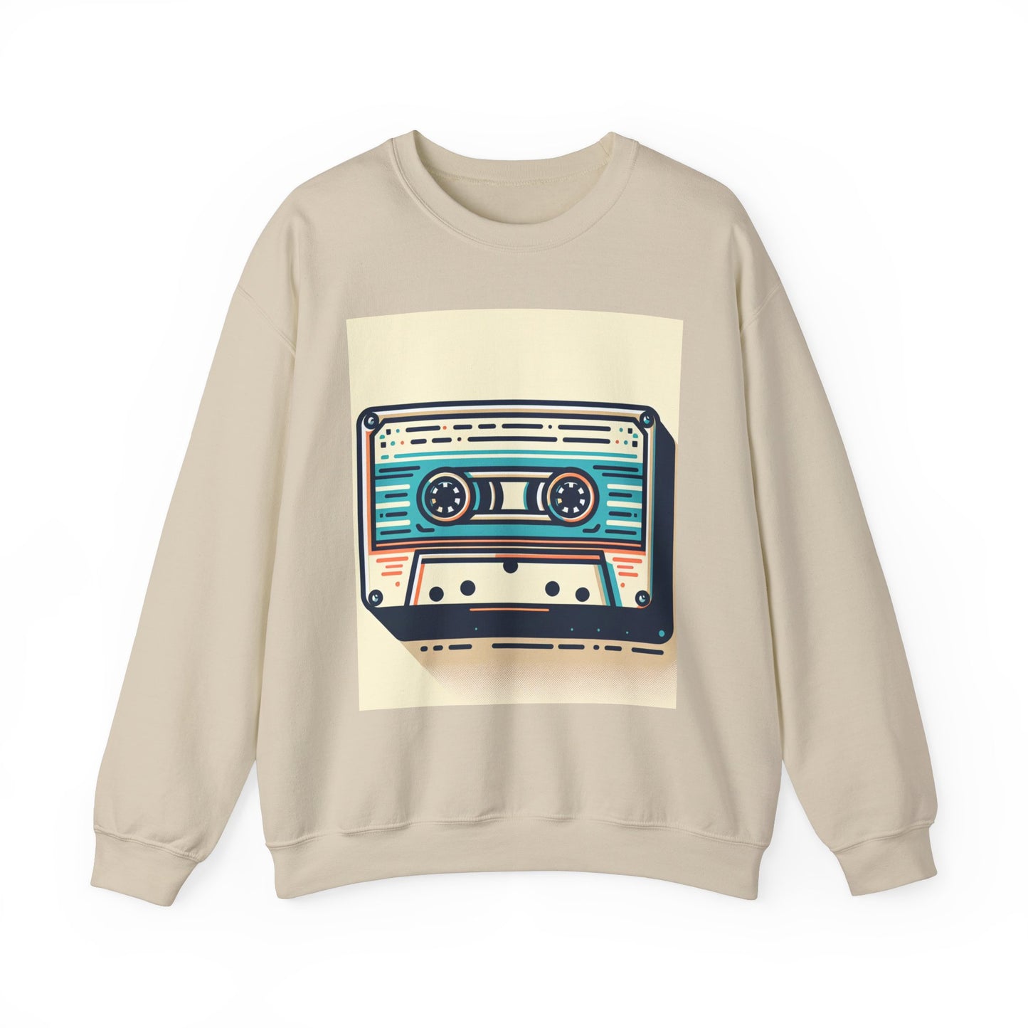 Retro Cassette Sweatshirt, Vintage Music Lover Gift, Unisex Crewneck, Cozy Casual Style, Perfect for Everyday Wear, Great for Music