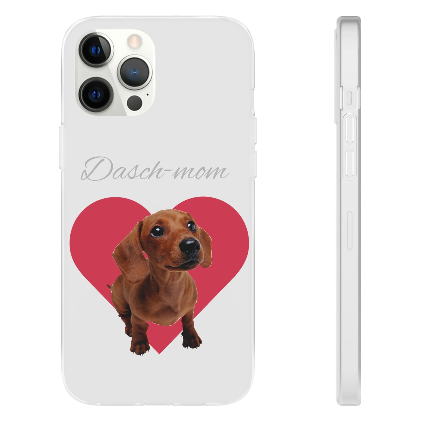 Dachshund Lover Flexi Case, Cute Dog Phone Case, Pet Mom Gift, Animal Lover Gift, Valentine's Day Phone Accessory