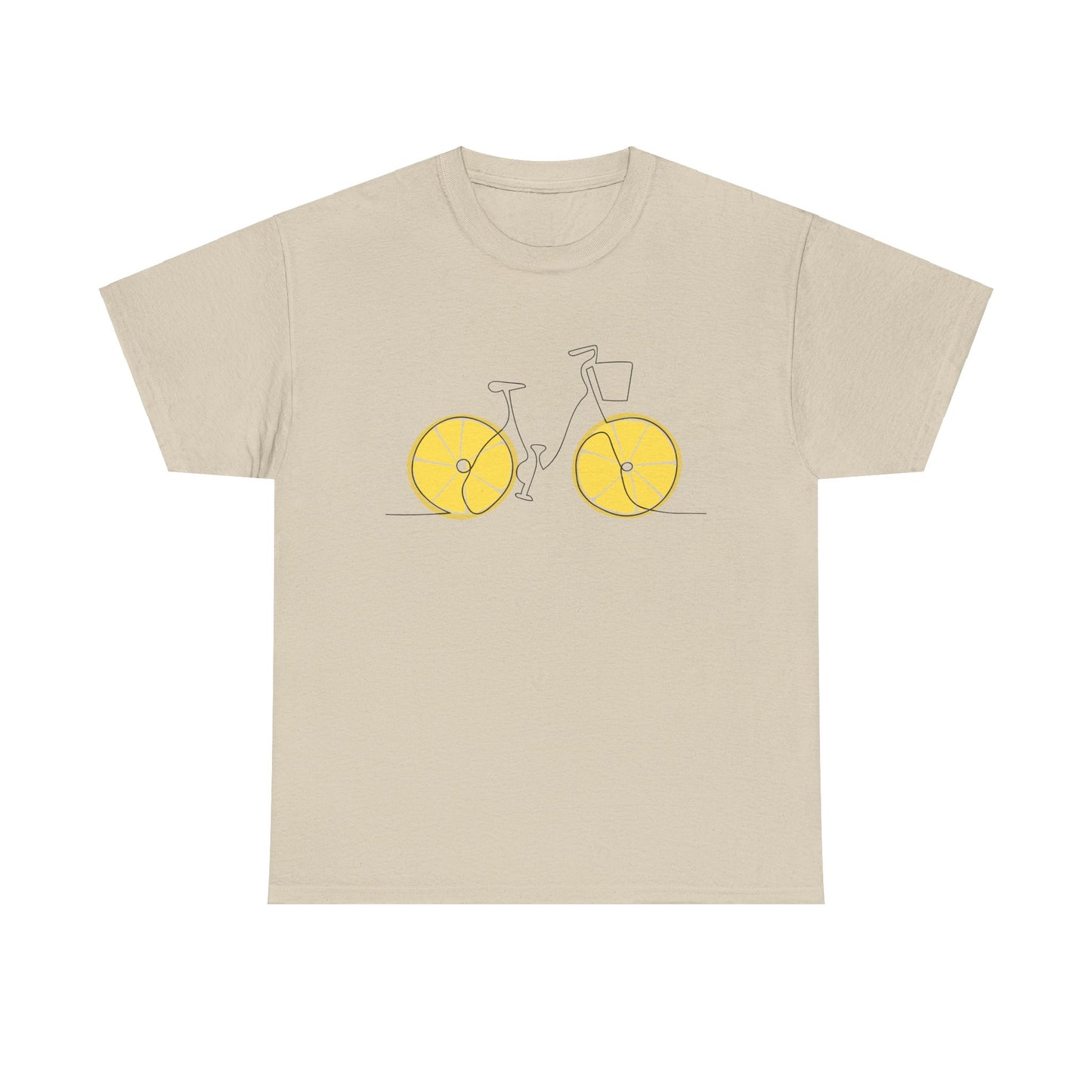 Bicycle and Lemons Tee | Sporty Unisex Heavy Cotton Tee, Fun Gift for him, Casual Wear, Bike Enthusiasts, Summer Style, Gift for her